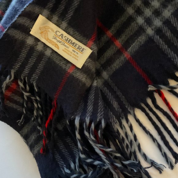 VINTAGE ROYAL ROSSI Men's Tartan Plaid Cashmere Scarf EUC - Picture 1 of 6